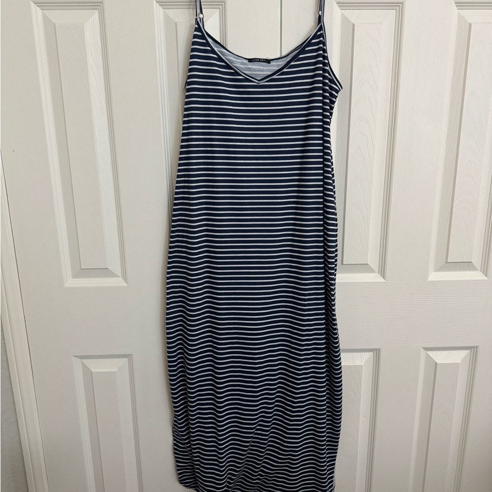Striped Maxi Dress in Black and White